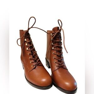 Madewell Warm Cinnamon Lace-Up Boots